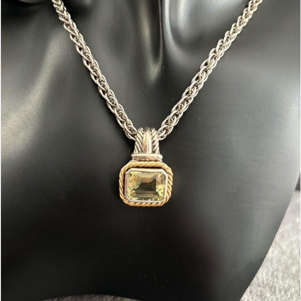 Lemon Quartz Country Club Style Sterling Necklace